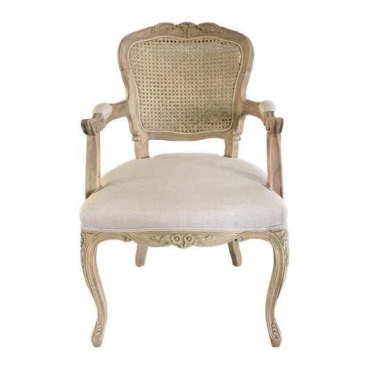 Jasie Rattan Back Fabric Armchair