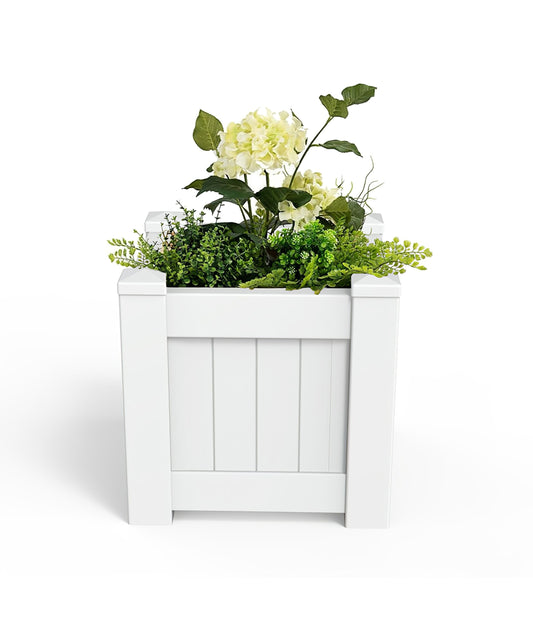 PVC weatherproof planter box, square shape, hamptons style
