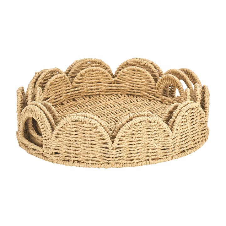 Set of 3 woven papier round trays