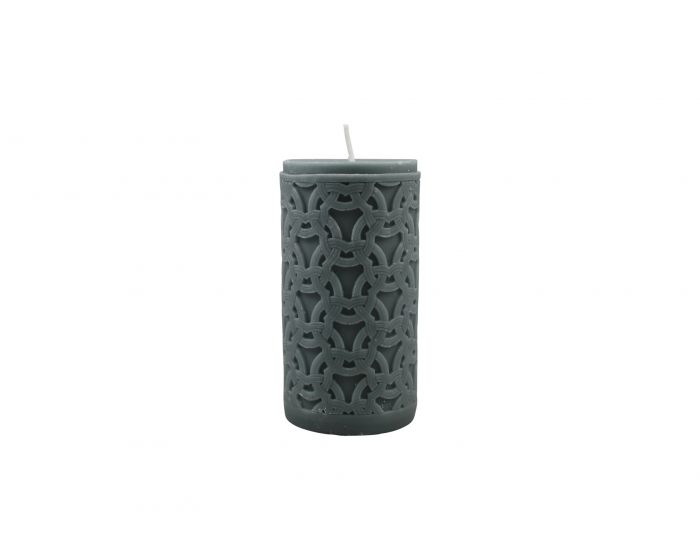 Grey paraffin pillar candles handcrafted decoration 