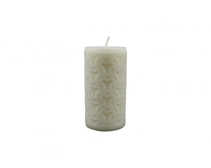 White paraffin pillar candles handcrafted decoration 