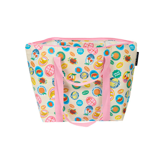 Fruit Stickers Medium Tote - Zip