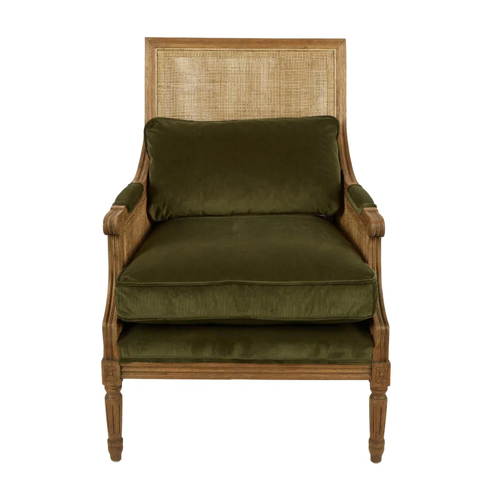 Rattan Armchair Olive Green