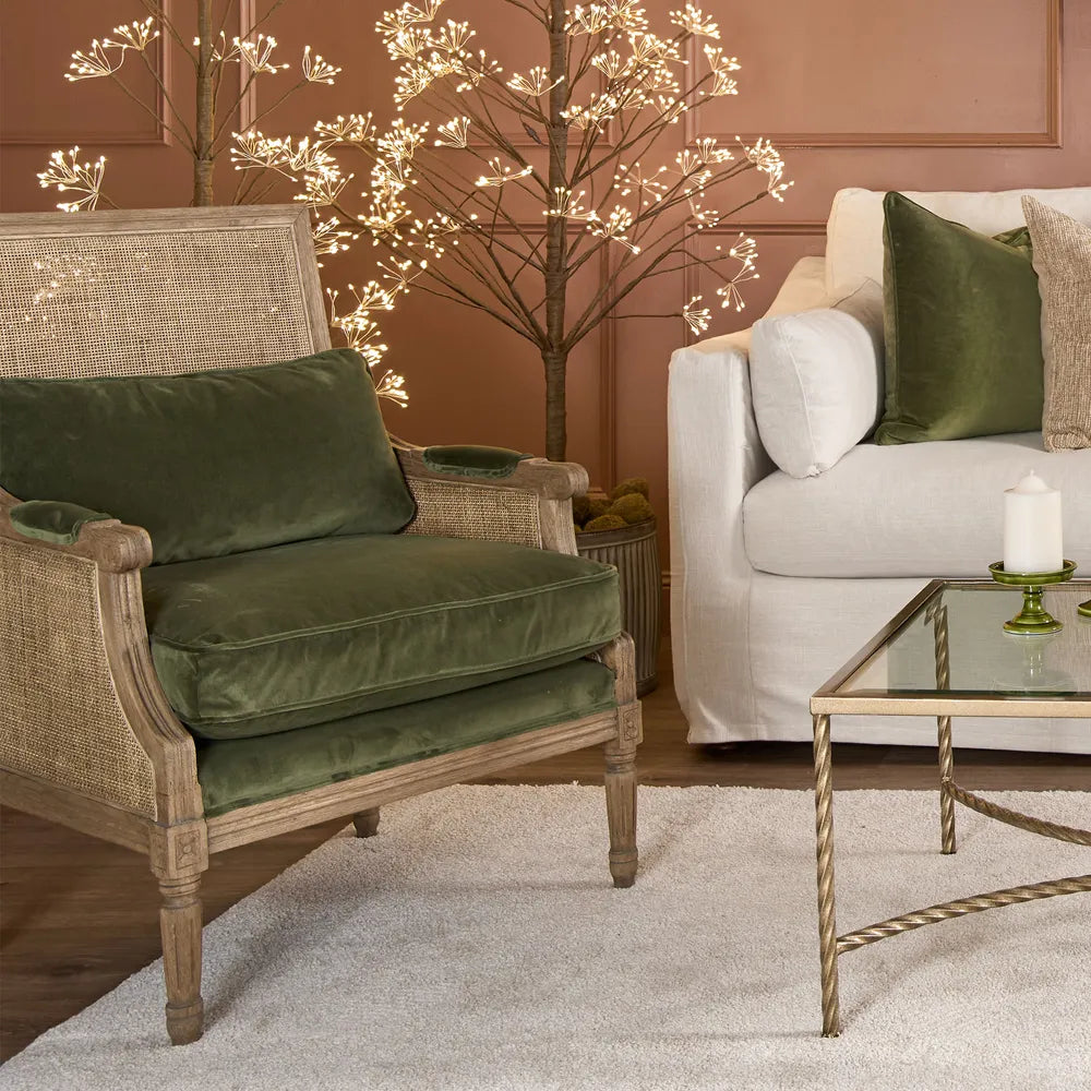 Rattan Armchair Olive Green