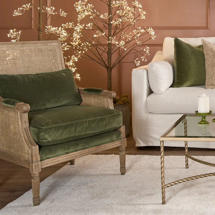 Rattan Armchair Olive Green