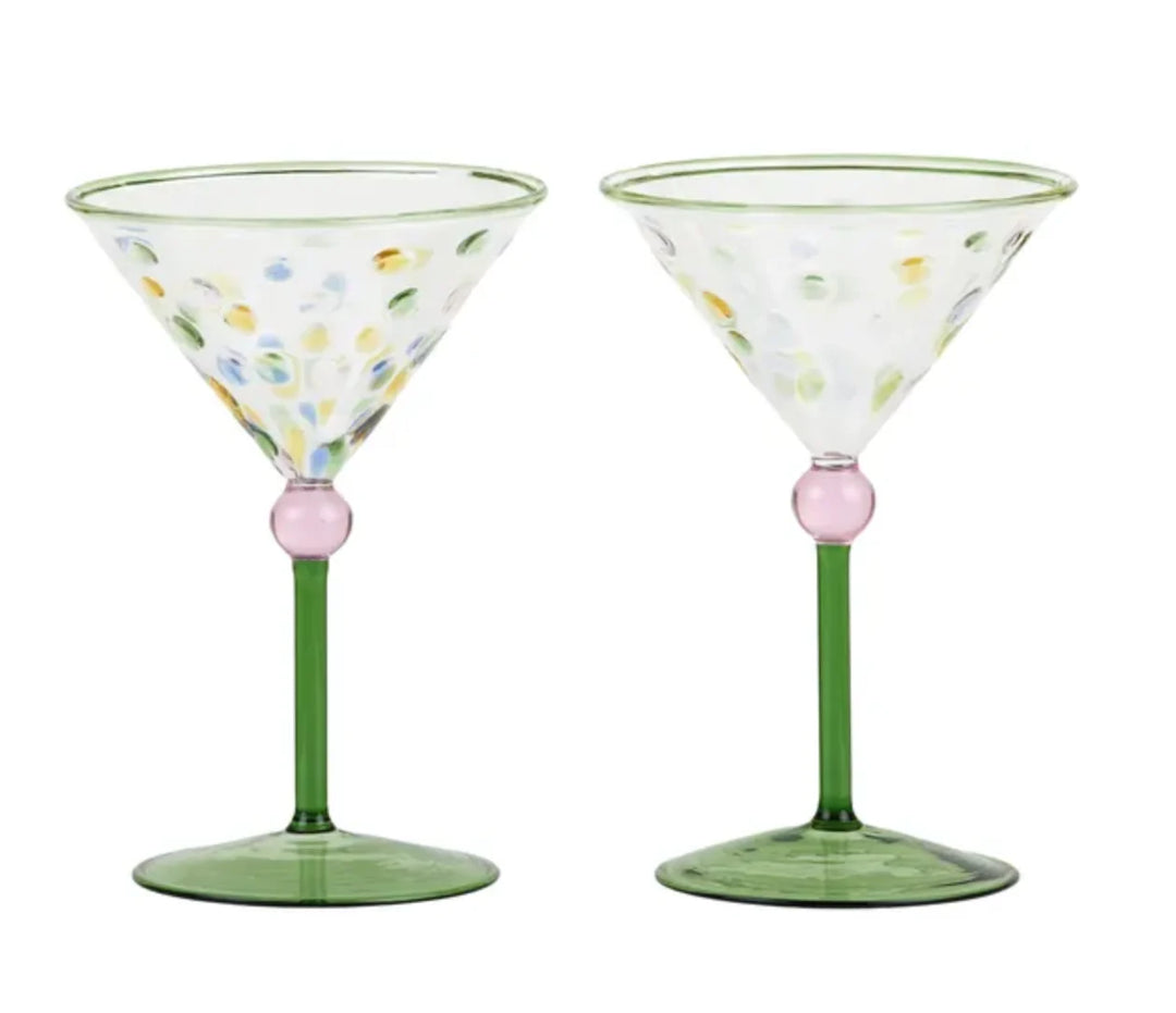 Spotted retro cocktail glasses