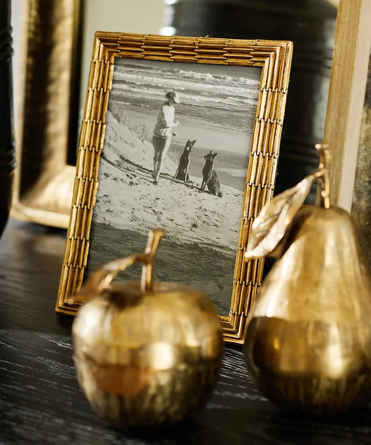 Ridged Picture Frame - Antique Gold