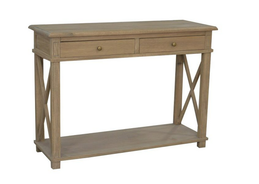 X Brace Two Drawer Console