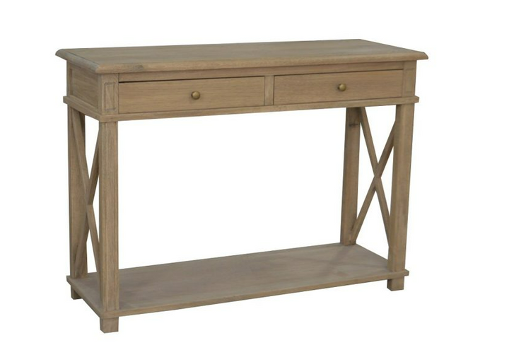 X Brace Two Drawer Console 