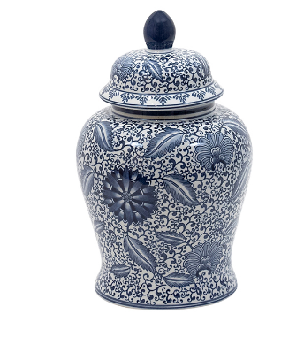 Eastern Blue White Ginger Jar