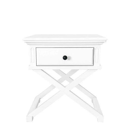 Sorrento Cross Side Table - White