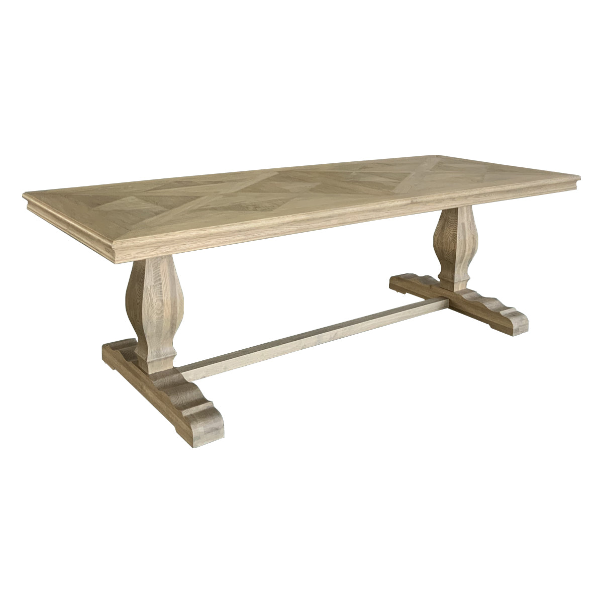 Salon Dining Table Weathered Oak Parquetry 200cm