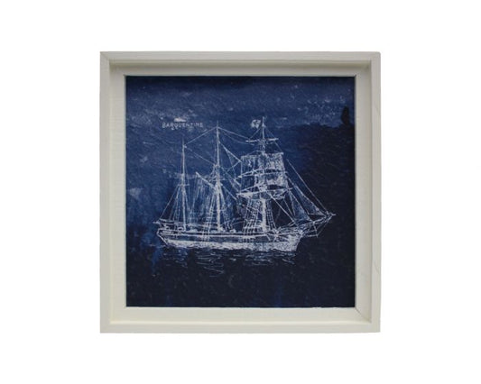 Tall Ship Watercolour Framed Wall Art V2