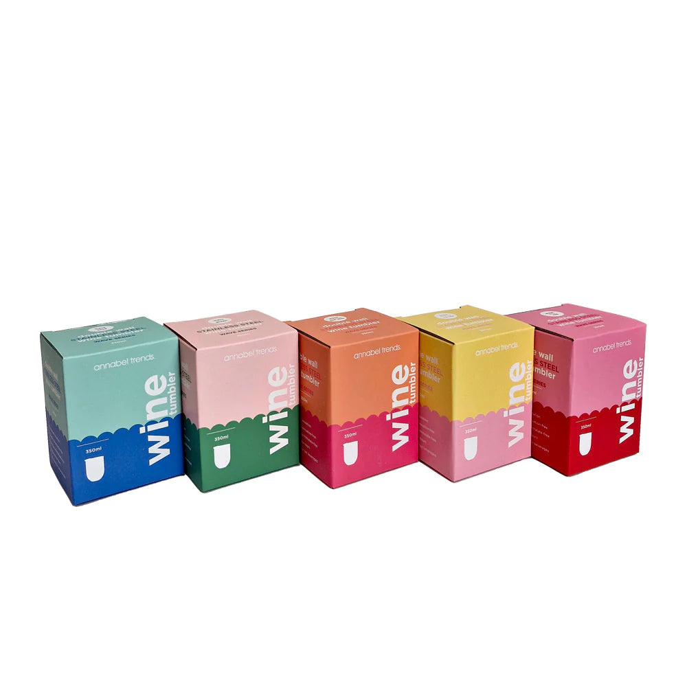 Wine Tumbler - Double Walled - Aqua/Blue Wave