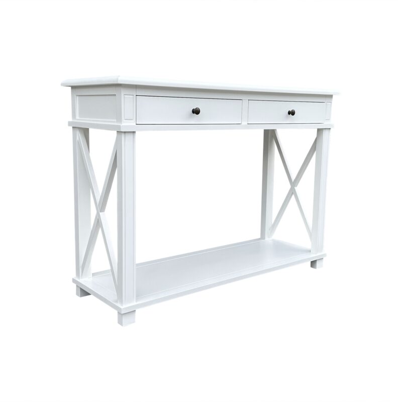 X Brace Console - 2 Drawer - White