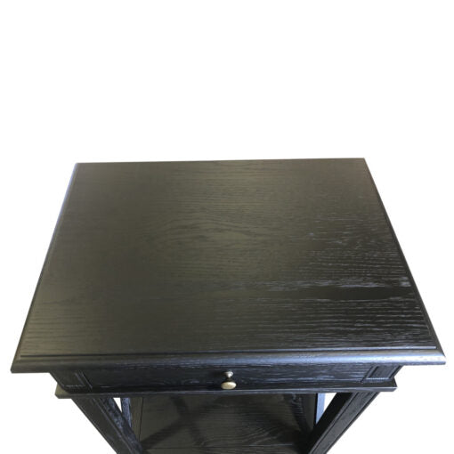 X Brace Large Side Table - Black Oak