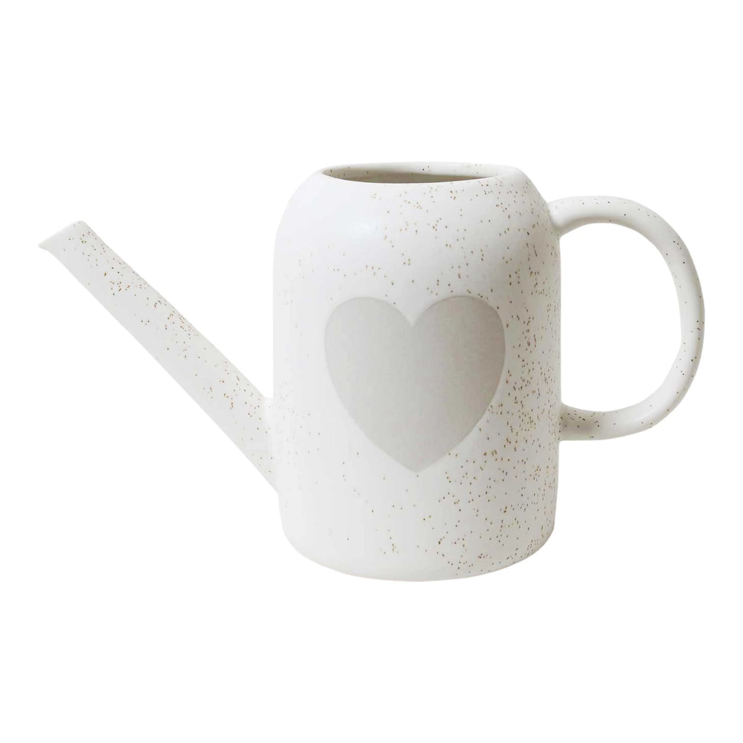 White love heart watering can