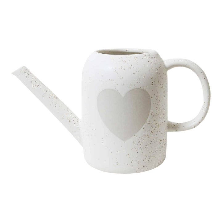 White love heart watering can