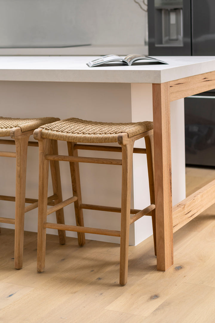 Zen Backless Counter Stool - Sand, Close Weave