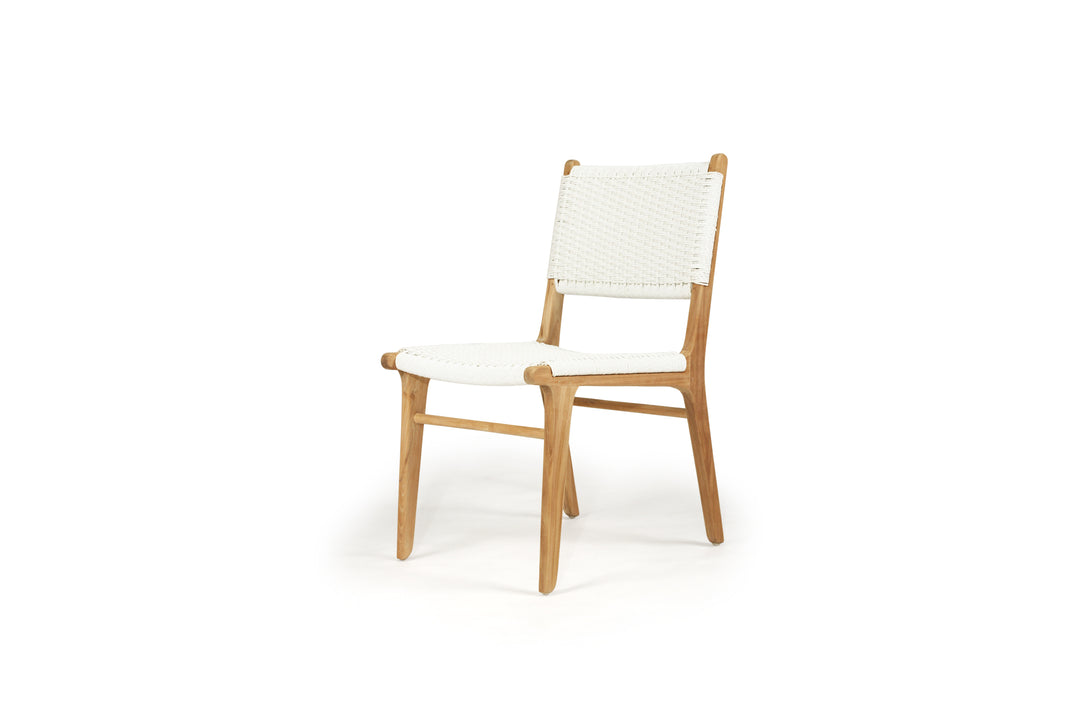 Zen White Dining Chair – Close Weave Rattan Style Coastal Furniture