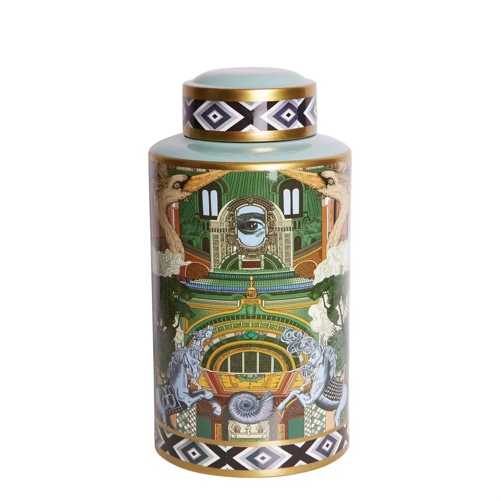 Akira Large Porcelain Jar surreal horses