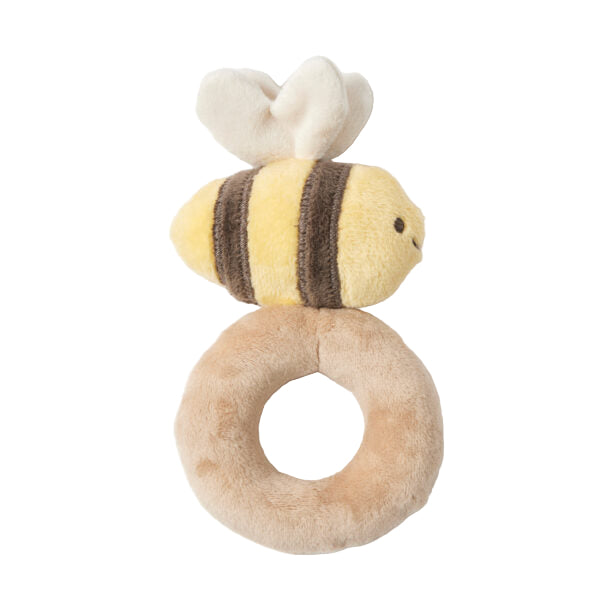 plush baby bee rattle - ideal for newborns, available now at Hamptons Avenue