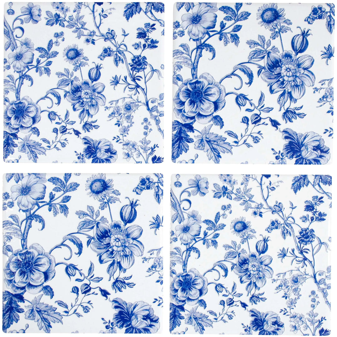 hamptons blue floral coasters, perfect for any interior or as a gift
