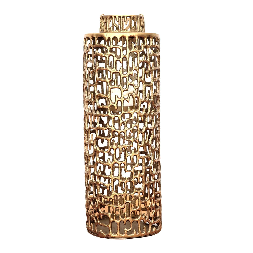 medium sized brass finish antique lantern