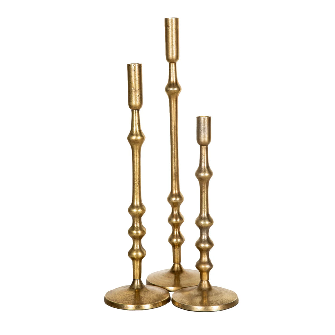 60cm high brass finish antique candle holder