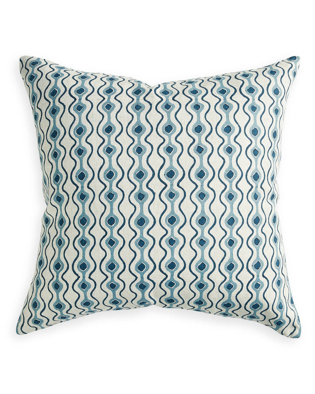 Toro Azure Cushion blue and linen cover and feather insert