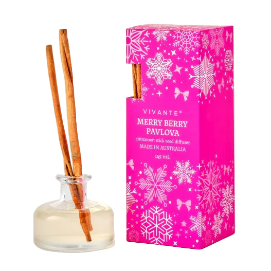 Vivante Merry Berry Pavlova diffuser with pink packaging on a white background