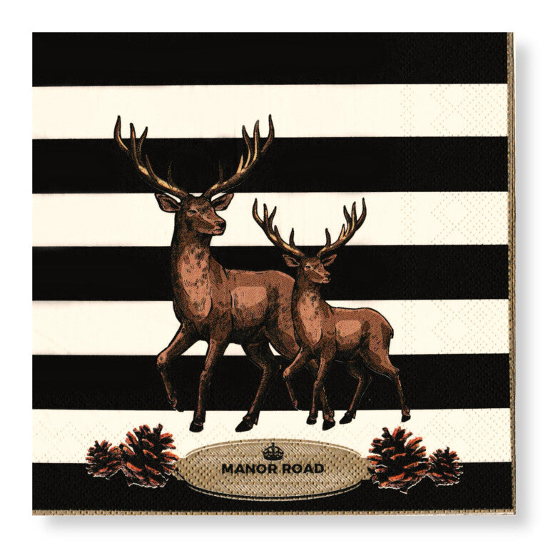striped deer cocktail napkin ideal for entertaining and table settings