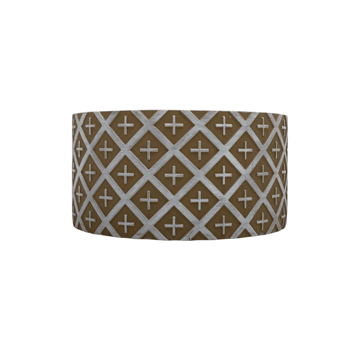 Henry White Crossed Round Plant Pot