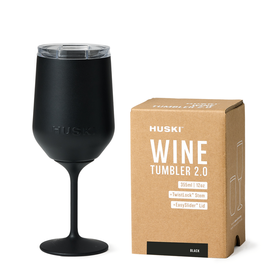 huski black wine tumbler, keep your drinks cold for hours