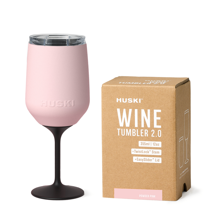huski pink wine tumbler, keeps drinks cold for hours. Ideal as gift or for around the pool
