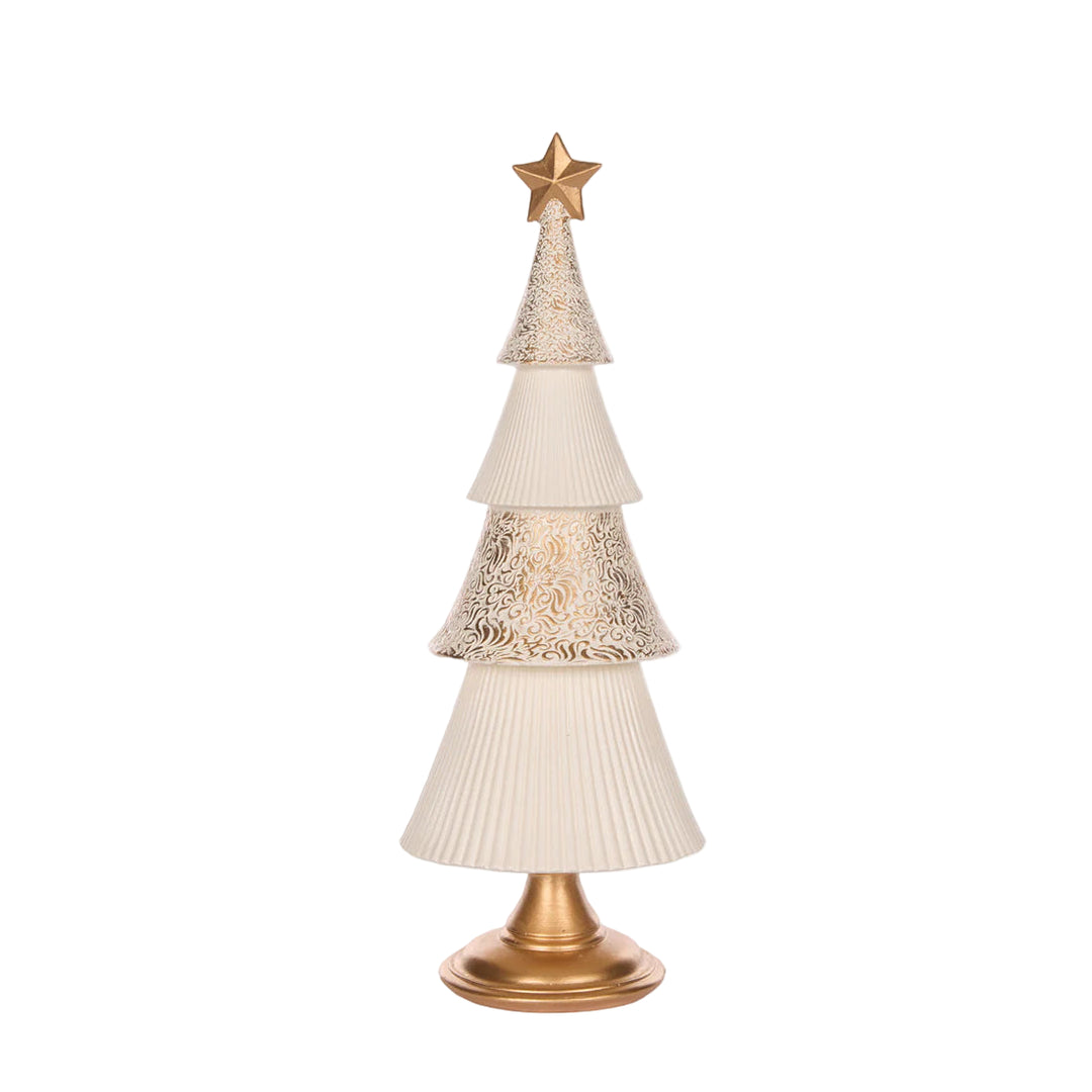ivory & gold layered christmas tree decoration