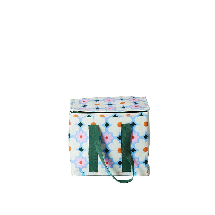 mini insulated tote bag with daisy floral pattern, project ten recycled plastic