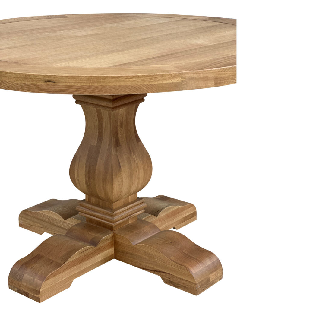 Oak Trestle Round Dining Table Natural 150cm