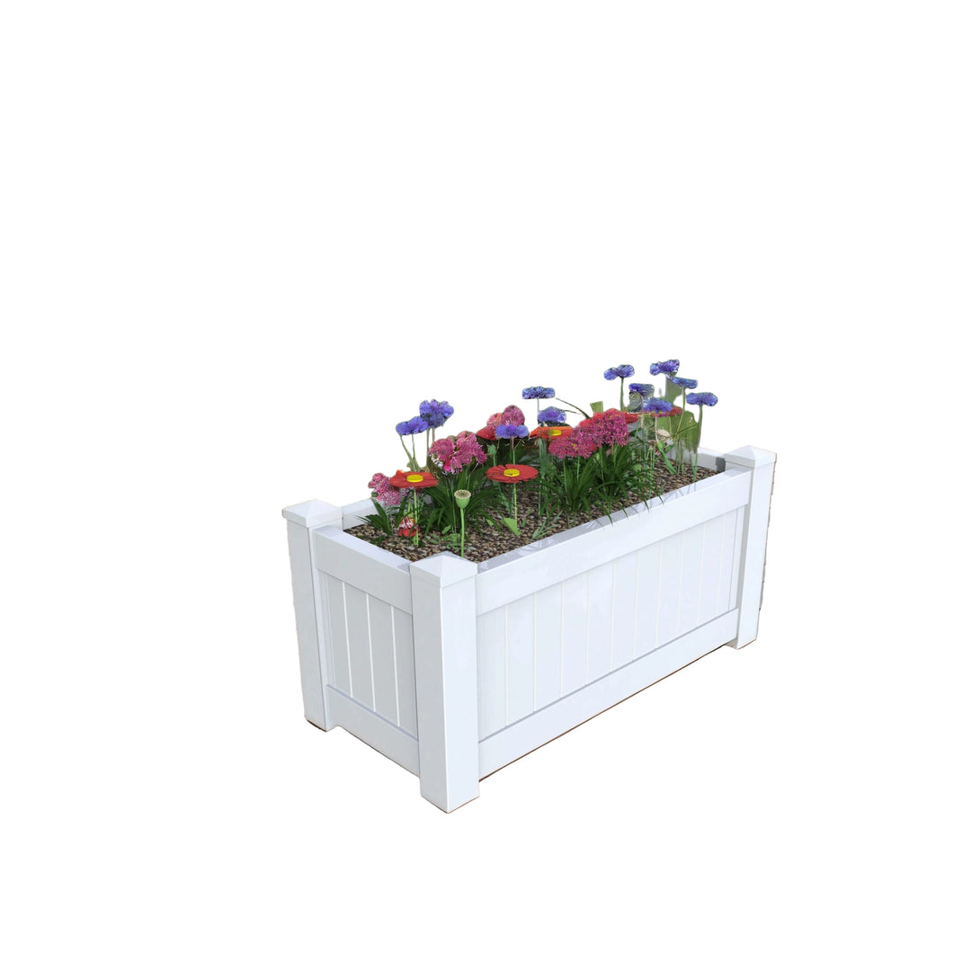 pvc outdoor planter box, large, weatherproof