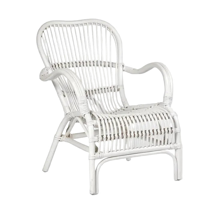 rattan white armchair, hamptons style