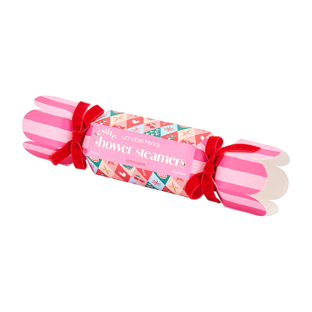 pink bon bon with shower steamers for christmas gift