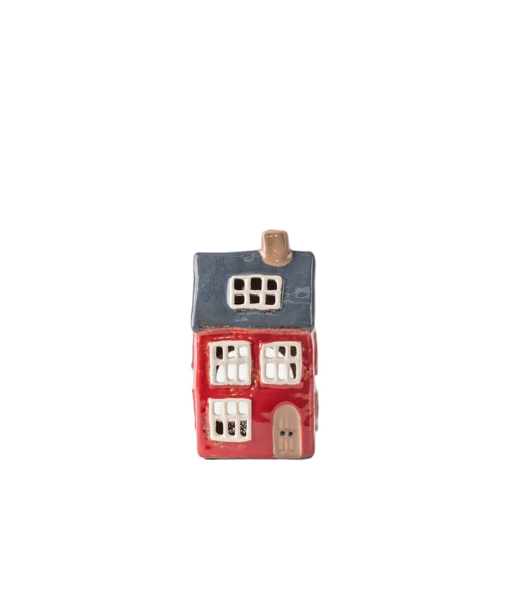 small ceramic christmas tealight house, lovely gift or decoration