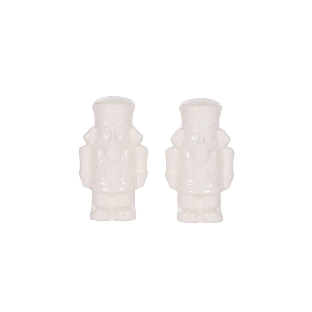 white nutcracker christmas salt and pepper shakers