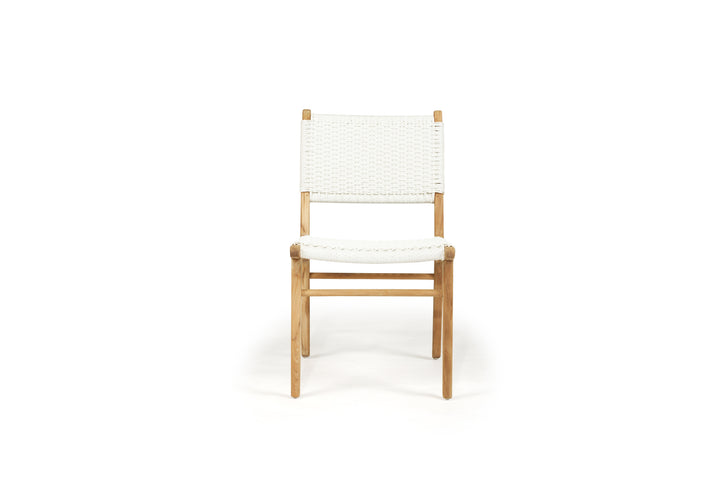 Zen White Dining Chair – Close Weave Rattan Style Coastal Furniture