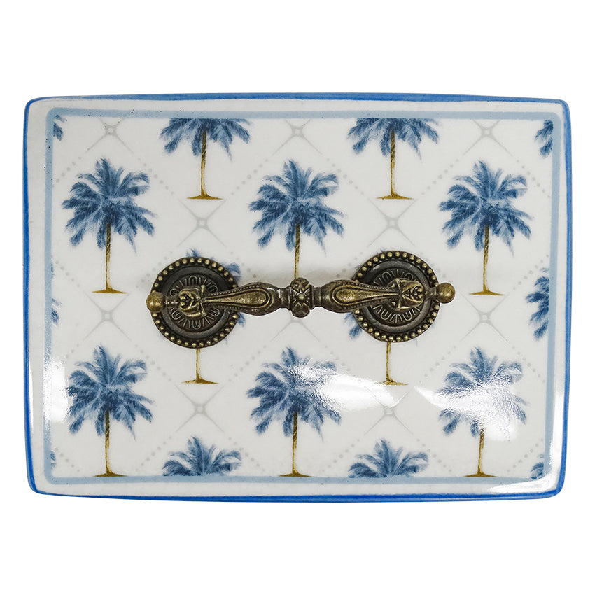 Trinket Box - Blue Palm