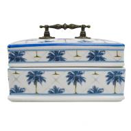 Trinket Box - Blue Palm