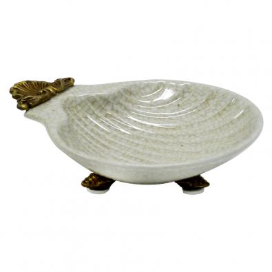 Scallop shell porcelain soap dish