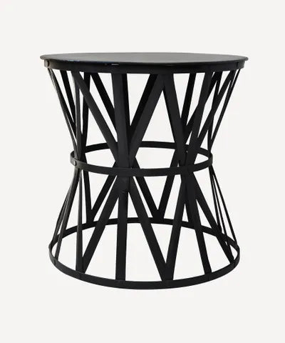 Black Drum Side Table