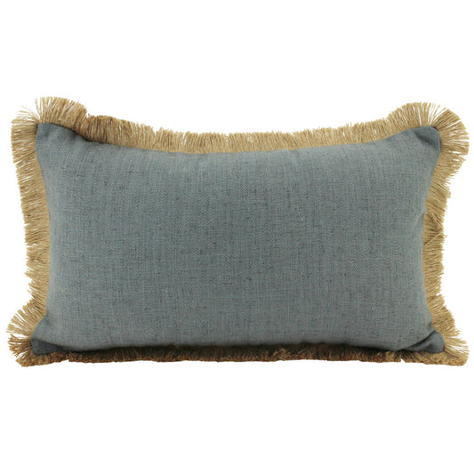 Cushion - Grey Linen Fringe