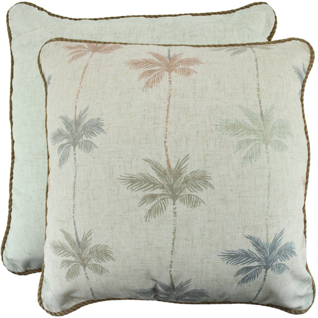 Piped Cushion Linen Palm String